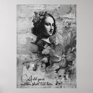 Poster Grunge Lady Collage 1 Personnalisez ce Modèle