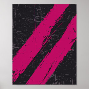 Poster Grunge Rose Brush Stroke Résumé Conception
