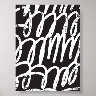 Poster Grunge Street Graffiti Scribble - Urbain Abstrait 