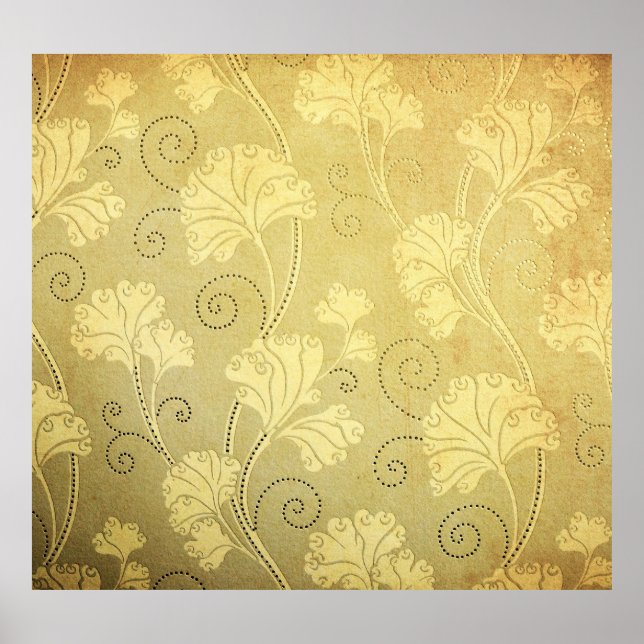 Poster Grunge vintage motif de fleurs. (Devant)
