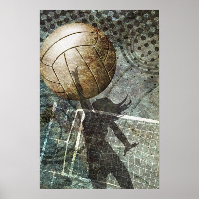 Poster Grunge Volleyball (Devant)