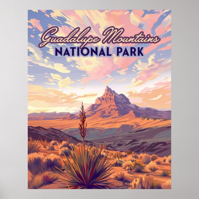 Poster Guadalupe Mountain National Park El Capitan Texas (Devant)