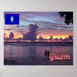 Poster Guam - Coucher de soleil -