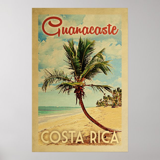 Poster Guanacaste Palm Tree Vintage voyage (Devant)