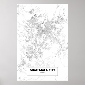 Poster Guatemala (en noir sur blanc)