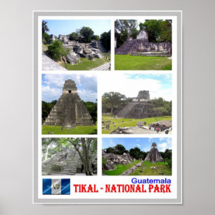 Poster Guatemala - Tikal - Parc national - Mosaïque -