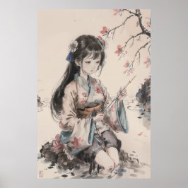 Poster Gueixa - Arte Tradicional Chinesa