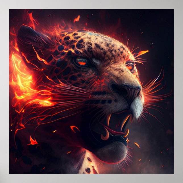 Poster Guépard rouge (Devant)