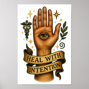 Poster Guérir Avec Intention - Pos Spirituels De Guérison