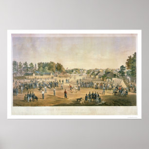 Poster Guerre civile 1863 de base-ball de prisonnier