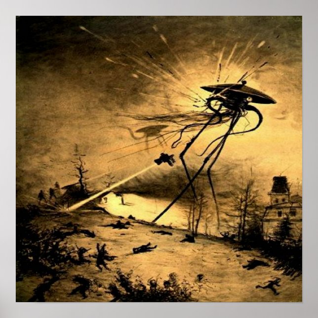 Poster Guerre des Mondes H G Wells Science-fiction (Devant)