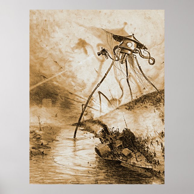 Poster Guerre Des Mondes Martiens Dans La Vallée De La Ta (Devant)