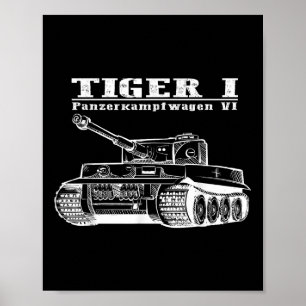 Poster Guerre Mondiale 2 Un Tigre Allemand De Tank I A Pa