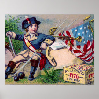 Poster Guerre révolutionnaire drapeau de garçon patriotiq