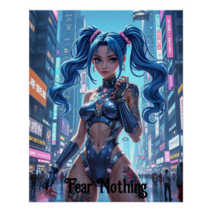 Poster Guerrier adolescent futuriste