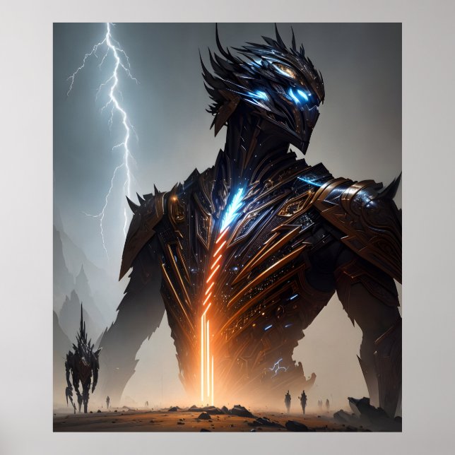 Poster Guerrier Cyborg de la foudre (Devant)