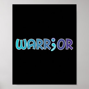 Poster Guerrier de la dépression anti-suicide Anxiété sen