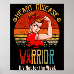 Poster Guerrier de la maladie cardiaque Je porte du rouge