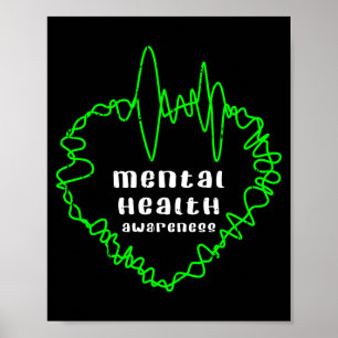 Poster guerrier de la sensibilisation à la santé mentale