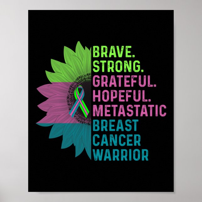 Poster Guerrier de la sensibilisation au cancer du sein (Devant)