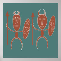guerrier de la tribu abstraite africaine