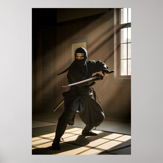Poster Guerrier de l'ombre Ninja Japonais (Devant)