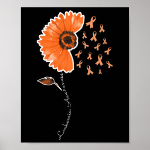 Poster Guerrier de sensibilisation à la leucémie Orange R
