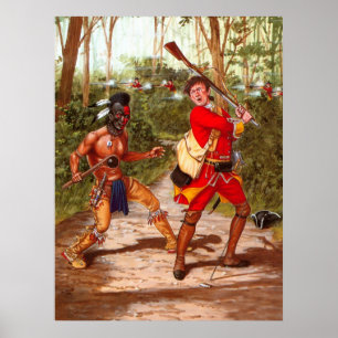 Poster Guerrier d'Huron, Indien d'Amerique indigène