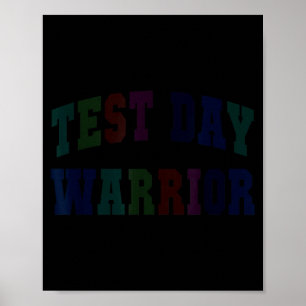 Poster Guerrier drôle de jour de test testant le mode ens