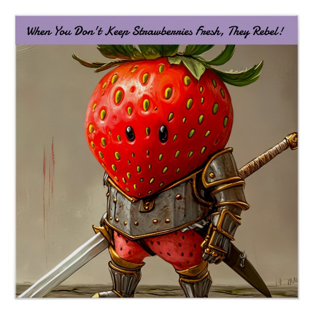Poster Guerrier Fraise (Devant)