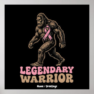 Poster Guerrier Légendaire Bigfoot Ruban Rose de Sensibil