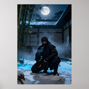 Poster Guerrier Ninja Japonais