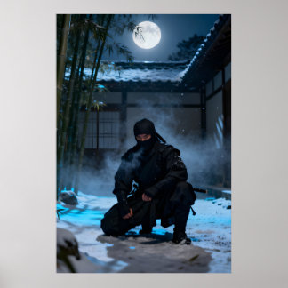 Poster Guerrier Ninja Japonais