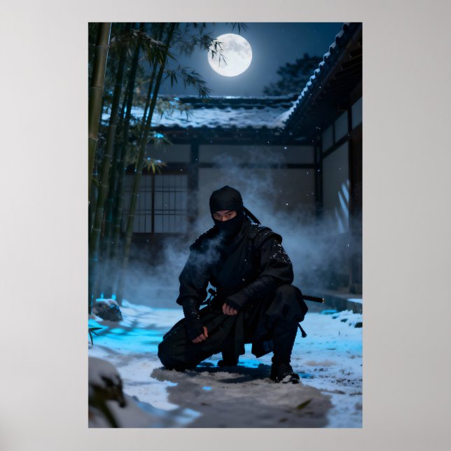 Poster Guerrier Ninja Japonais (Devant)