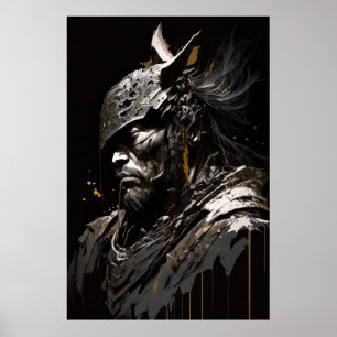 Poster Guerrier Portrait Imaginaire Peinture Caractère fo