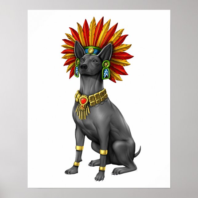 Poster Guerrier Xolo Dog Aztec (Devant)