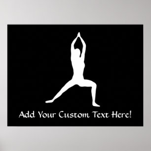 Poster Guerrier Yoga Pose Silhouette