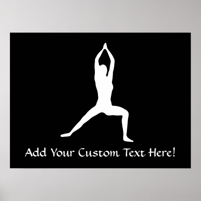 Poster Guerrier Yoga Pose Silhouette (Devant)