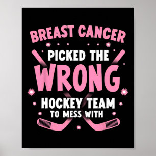 Poster Guerrière survivante du cancer du sein de hockey s