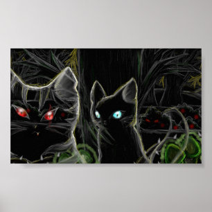 Poster Guerriers Hawfrost et Tigerstar- la forêt foncée