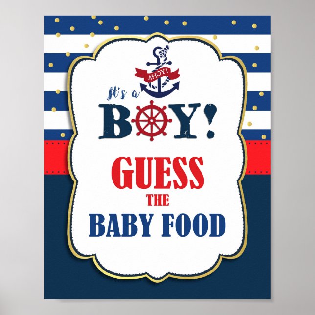 Poster Guess Baby Food Baby shower nautique Jeu (Devant)