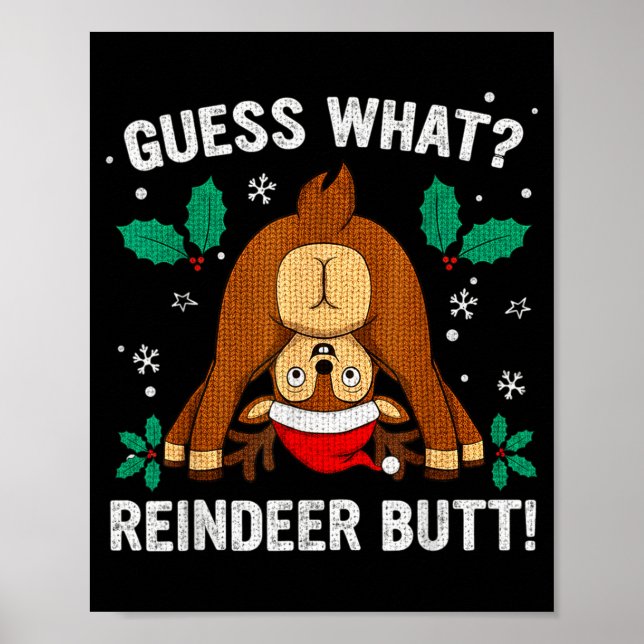 Poster Guess What Reindeer Bu-tt Funny Christmas Family C (Devant)