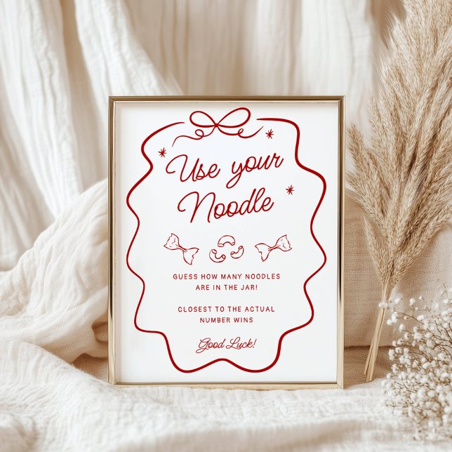 Poster Guessing Game, That's Amore Red Doodle, Small Sign (Créateur téléchargé)