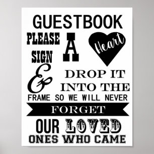 Poster Guestbook Signer S'il vous plaît signer une table 