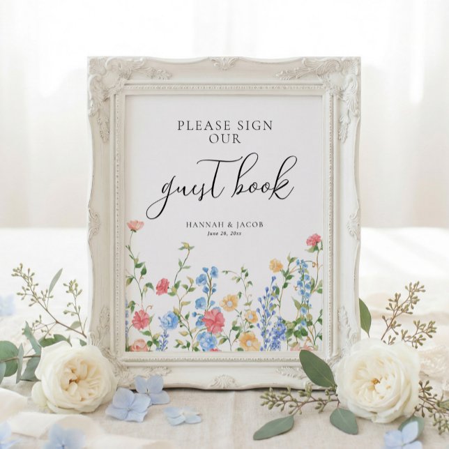 Poster Guestbook Wildflower Wedding Sign (Créateur téléchargé)
