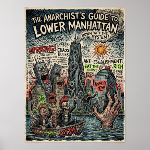 Poster Guide anarchiste de Lower Manhattan Art punk de la
