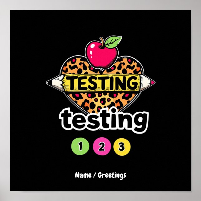 Poster Guide de réussite pour le jour du test : Testing T (Devant)