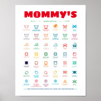 Poster Guide des symboles de la blanchisserie personnalis