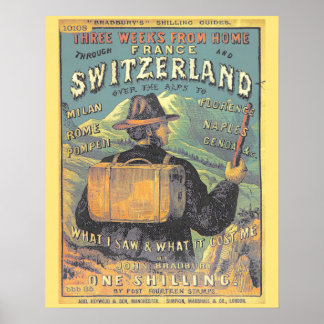Poster Guide touristique vintage de Suisse Couverture Art