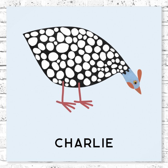 Poster Guinée Fowl Bird Personnalisé (Guinea Fowl personalized name fun poster)